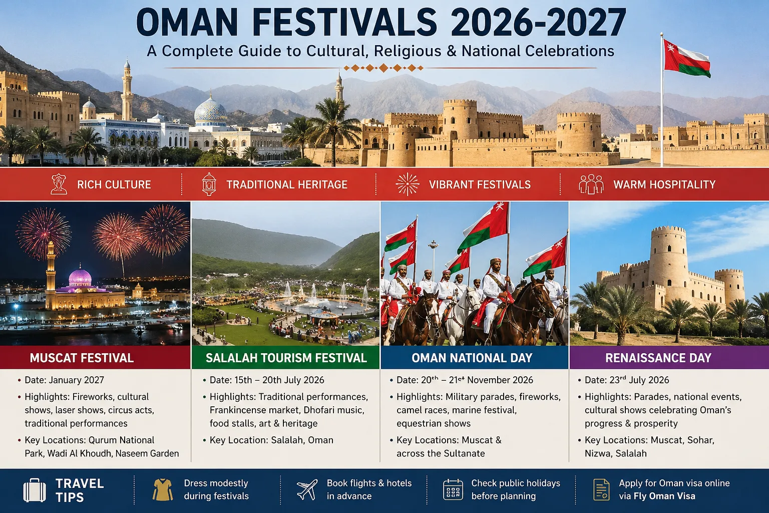 Oman Festivals 2026-2027: Dates, Events & Travel Guide | Muscat & Salalah Festival