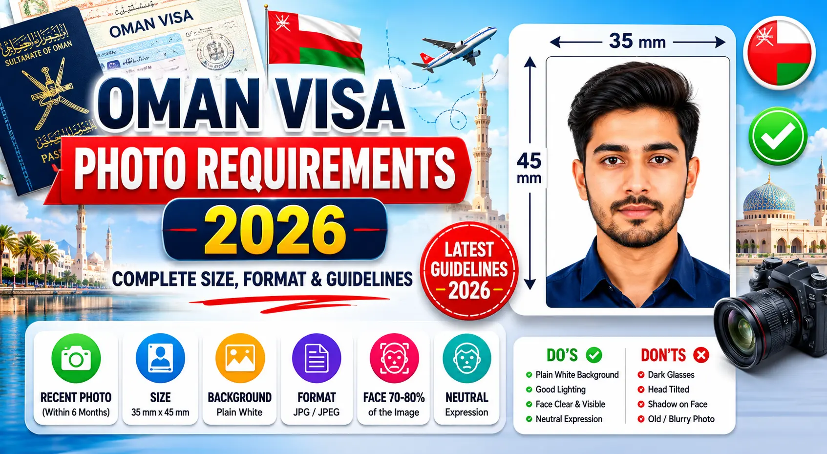 Oman Visa Photo Requirements 2026: Complete Size, Format & Guidelines